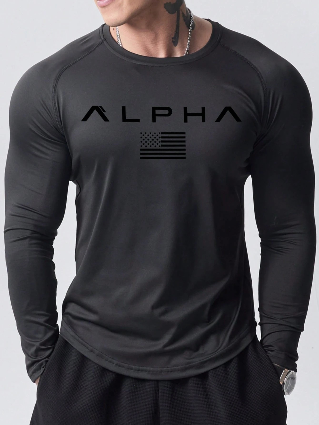 New men's long-sleeved T-shirt - Men'S Fashion T Shirts 评论和价格