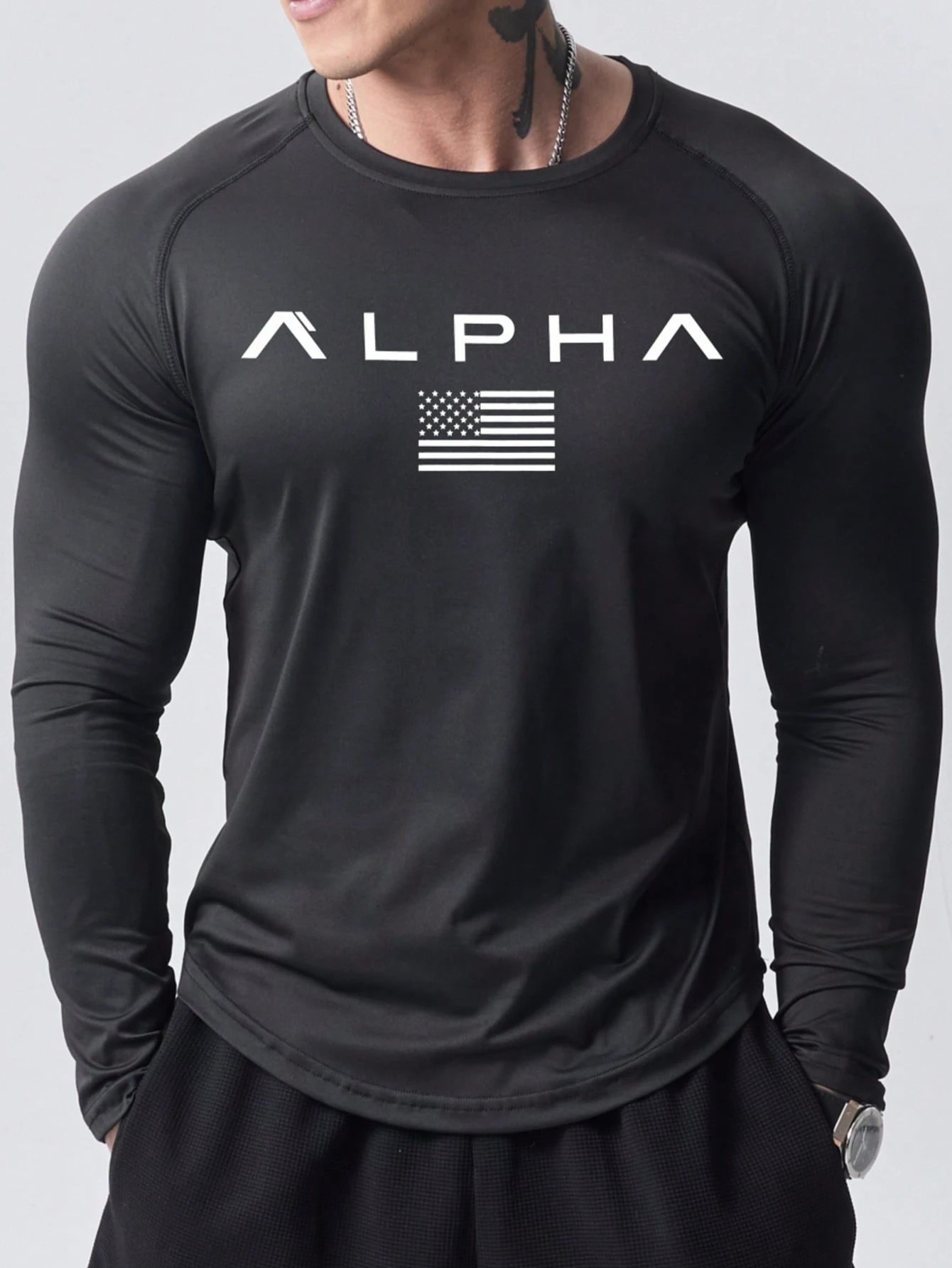 New men's long-sleeved T-shirt - Men'S Fashion T Shirts 评论和价格