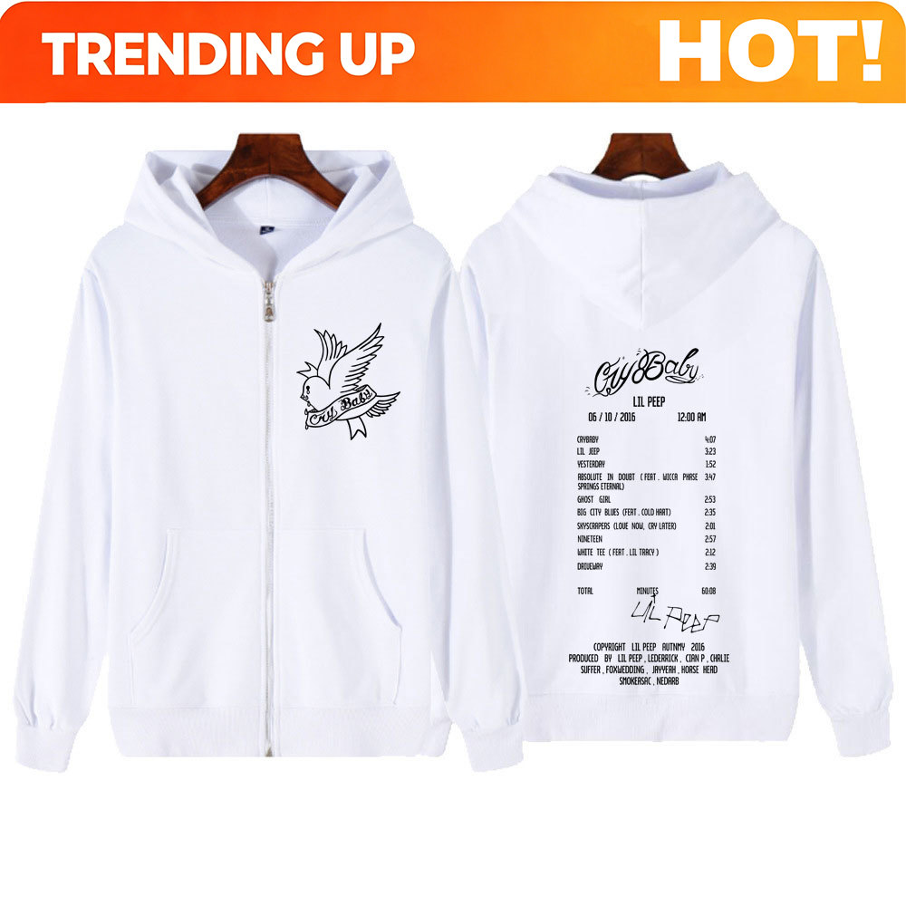 Rapper Lil Peep Cry Baby Album - Mens Fashion Zip Up Hoodies 评论和价格
