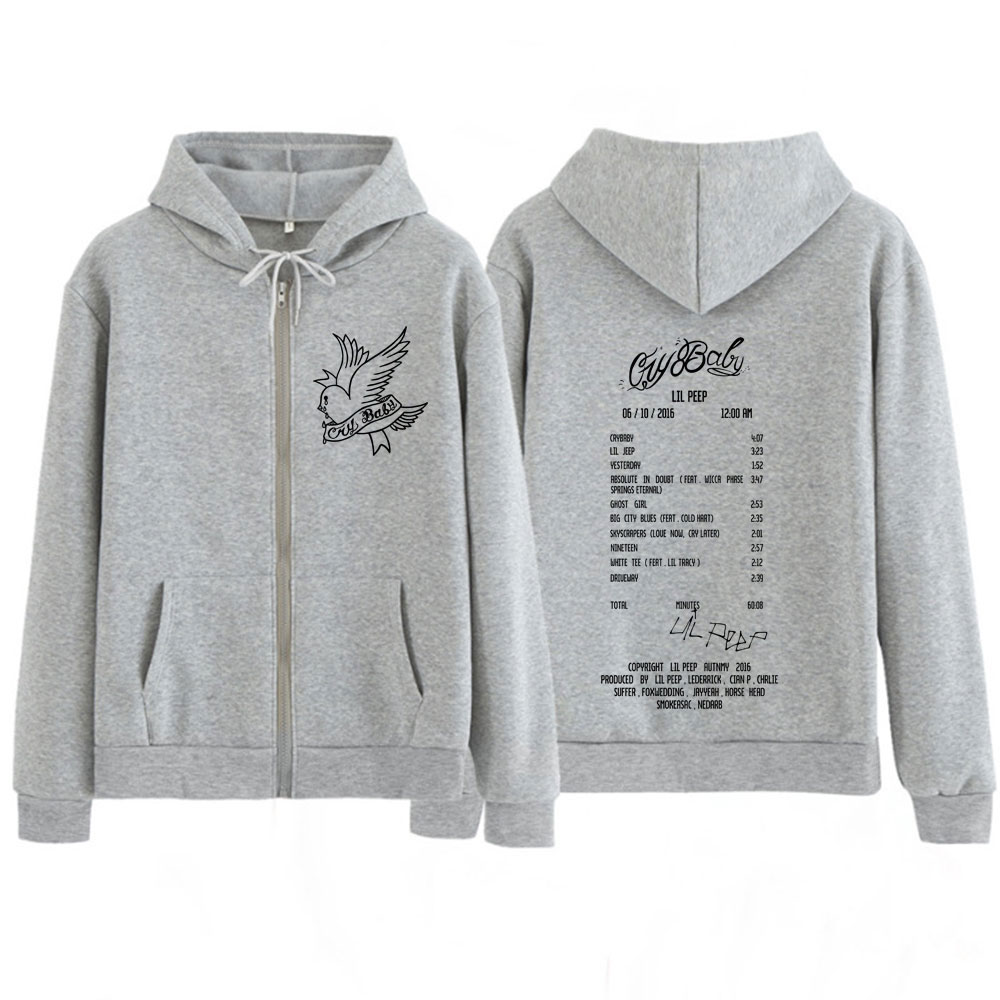 Rapper Lil Peep Cry Baby Album - Mens Fashion Zip Up Hoodies 评论和价格