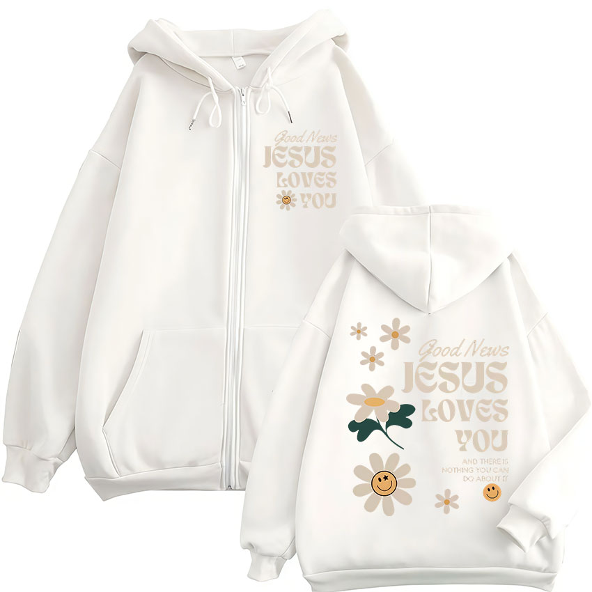 Good News Jesus Loves You Chri - Mens Fashion Zip Up Hoodies 评论和价格