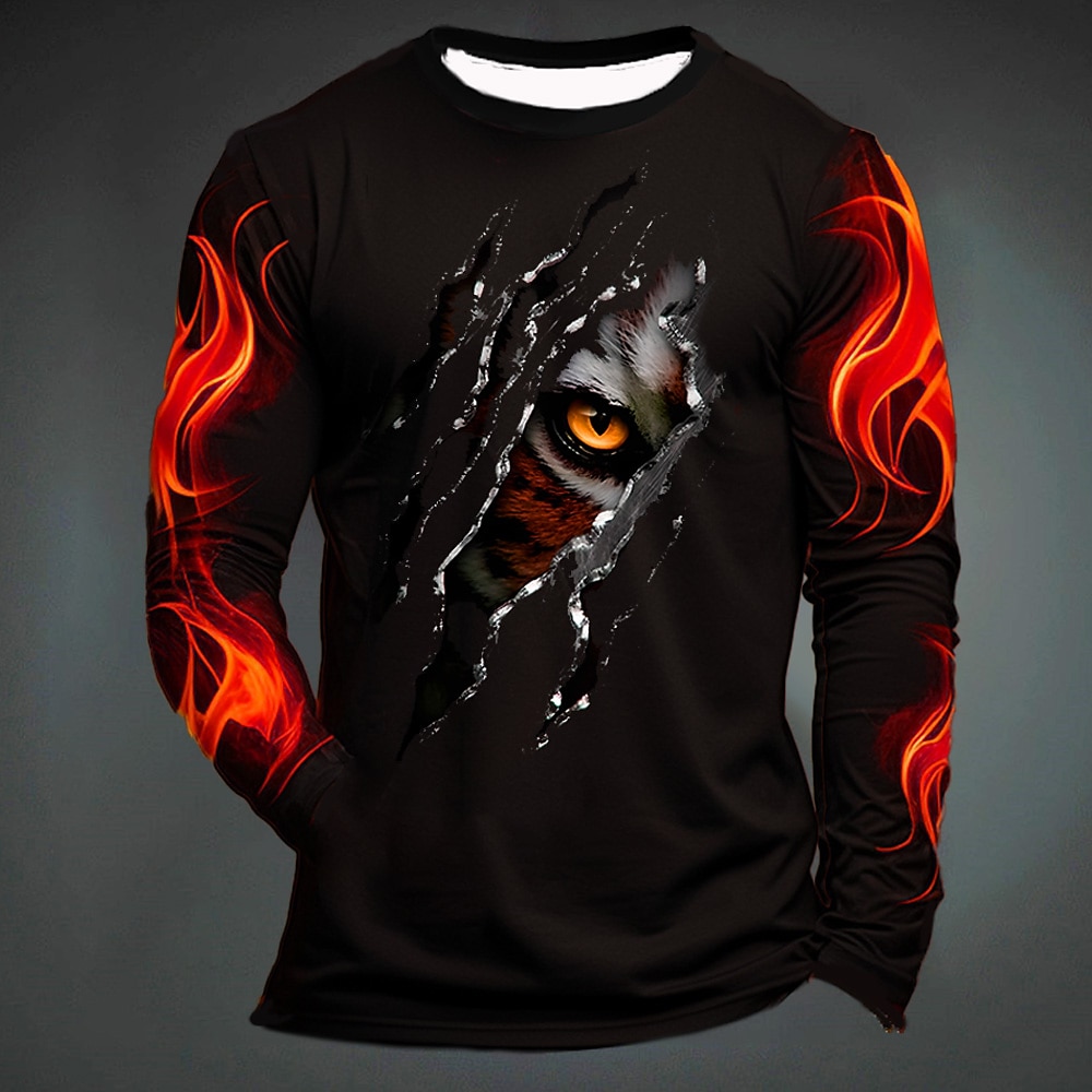 Funny Tiger Print T Shirt For  - Mens Fashion Clothes 评论和价格