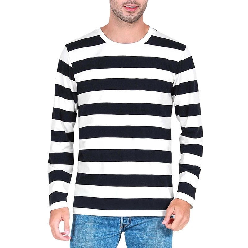 Fashion Contrast Stripe 3D Pri - Men'S Fashion T Shirts 评论和价格