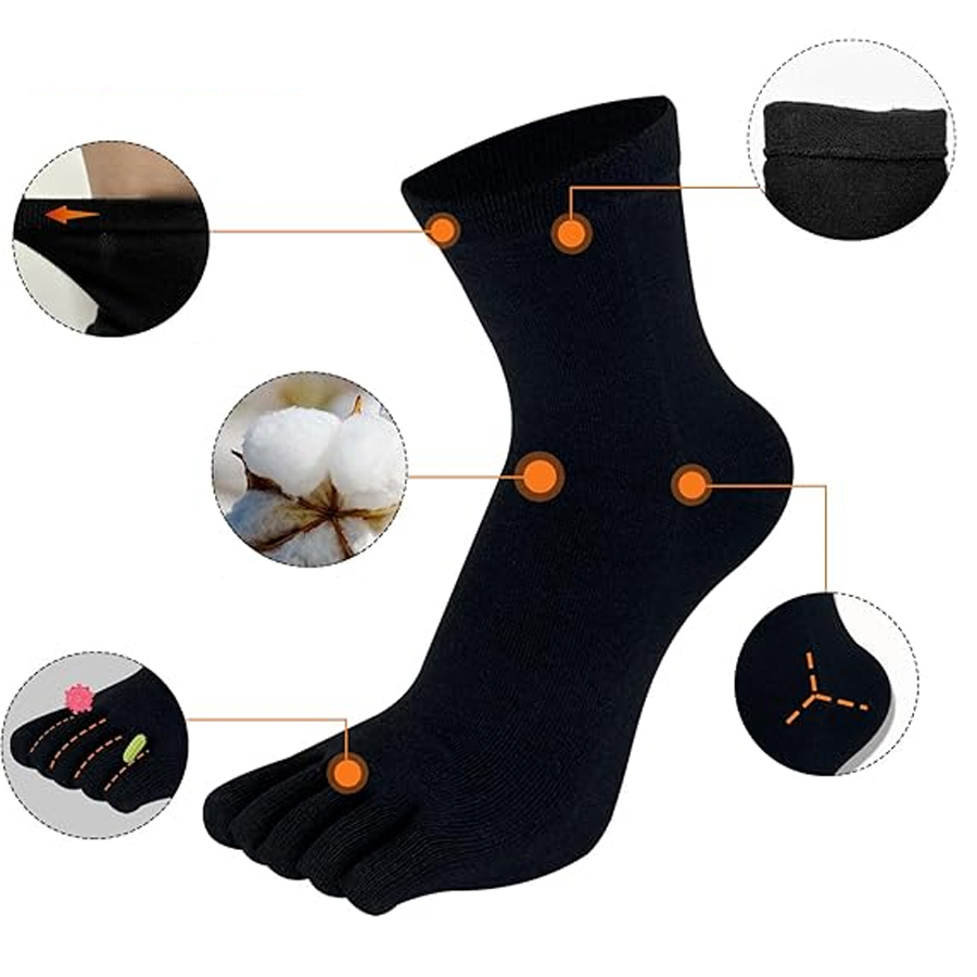 1/5/12 Pairs Unisex Cotton Toe - Socks Ankle Men 评论和价格